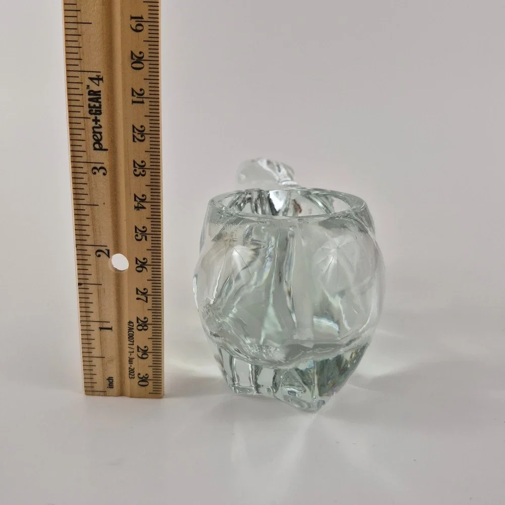 Vintage Clear Art Glass Polar Bear Votive Tea Light Candle Holder Figurine